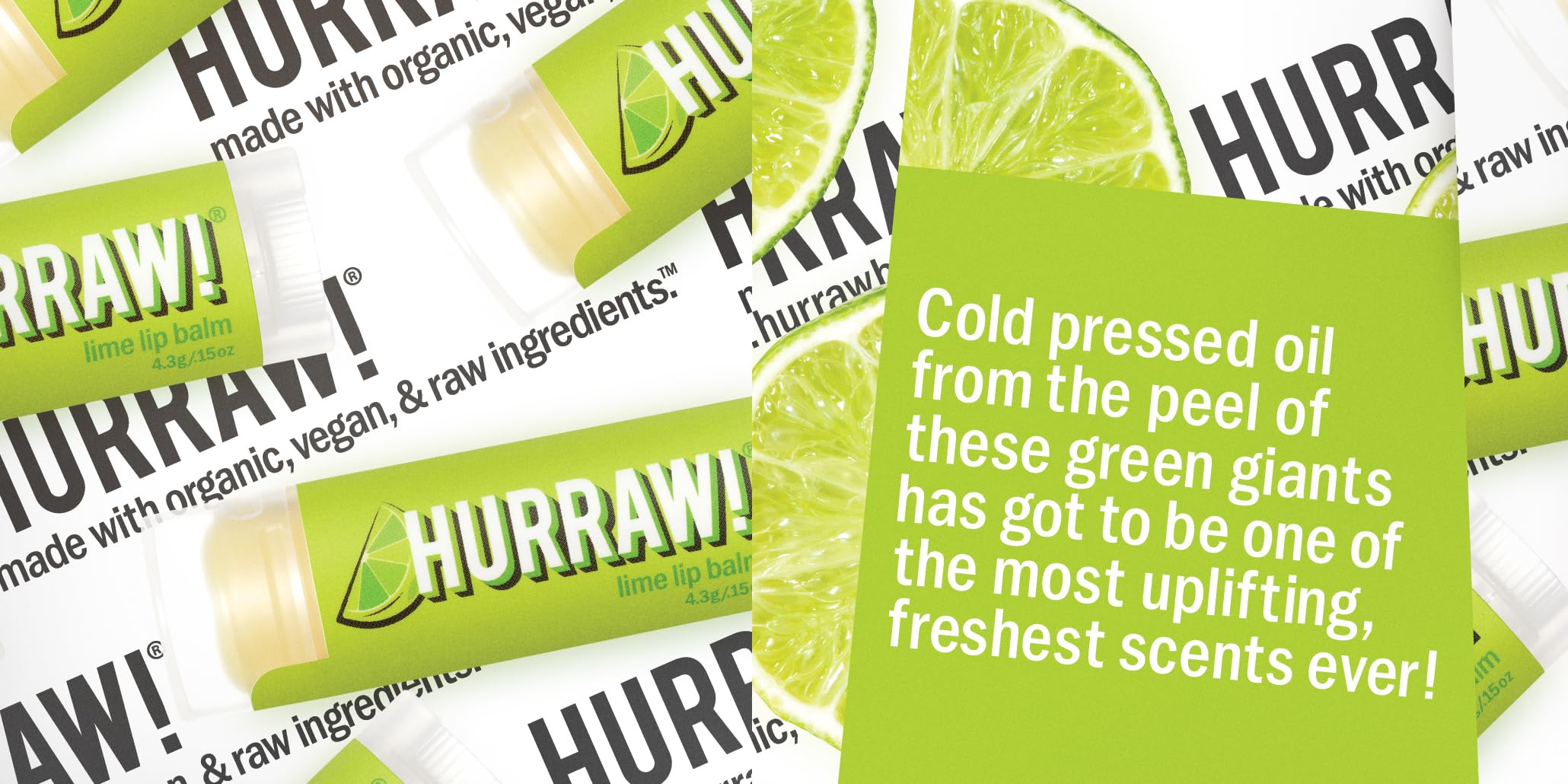 Hurraw! Lip Balms 3-pack: Lime, Orange, & Lemon